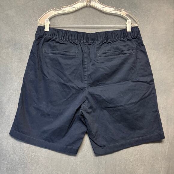 Alfani Navy Blue Elastic Waist Shorts Pull On Cotton Stretch Drawstring Casual - Picture 2 of 13